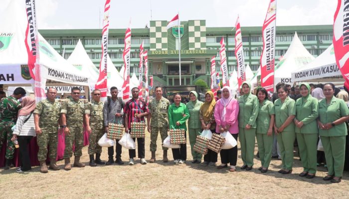 Semarak HUT ke-81 TNI, Kodam XVIII/Kasuari laksanakan Bazar dan Pasar Murah