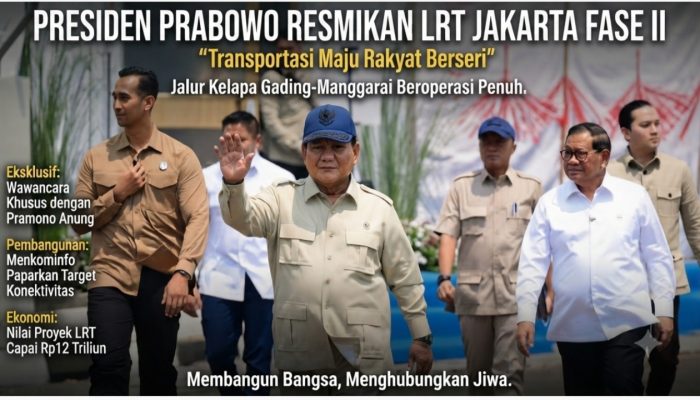 Prabowo Resmikan LRT Jakarta Fase II, Kelapa Gading–Manggarai Kini Beroperasi Penuh