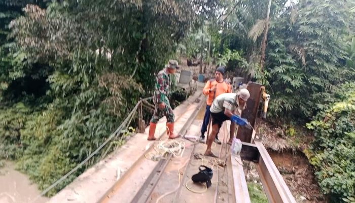 Kodim 0207/Simalungun Pembangunan Jembatan Bah Boluk di Simalungun Capai Progres 41,10 Persen