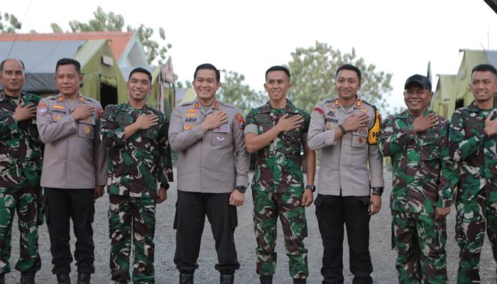 Kapolres Lamongan Perkuat Sinergitas TNI–Polri, Kunjungi Yonif TP 887/KJM dan Tinjau Lokasi TMMD